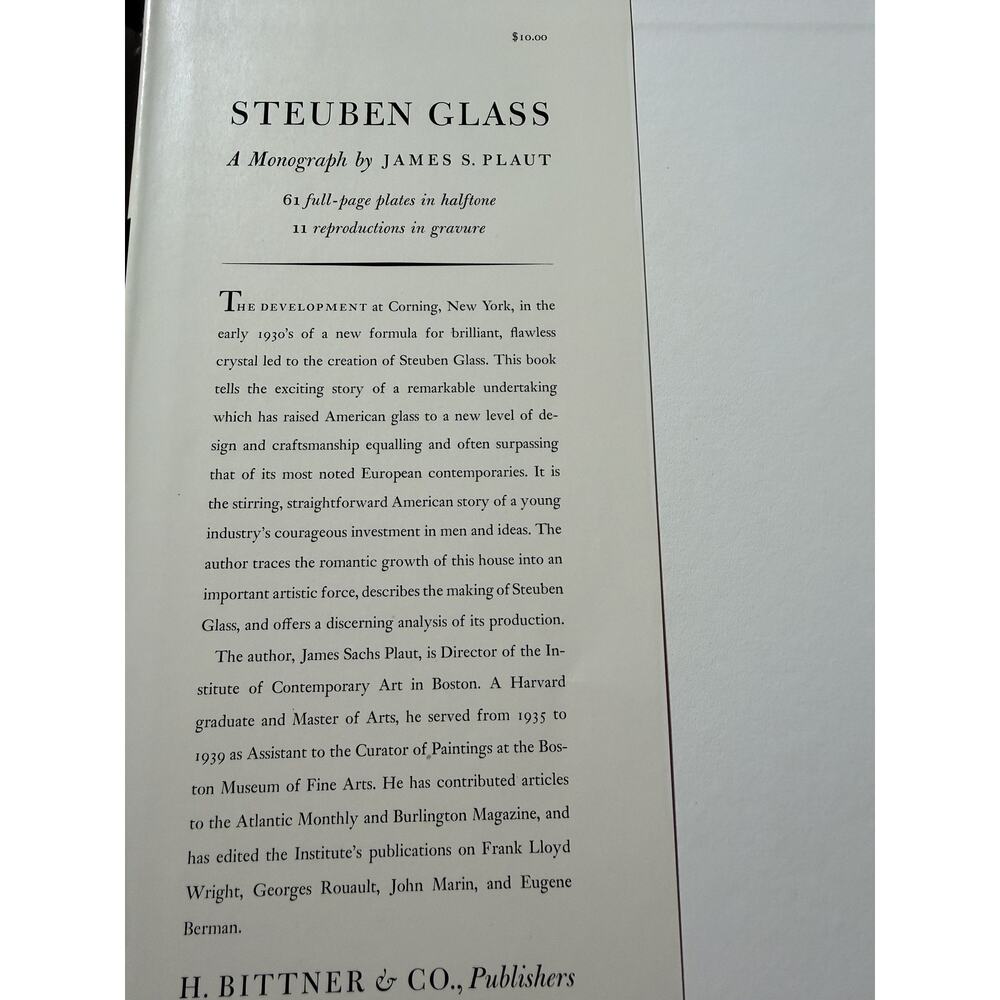 Steuben Glass Monograph James S. Plaut 1948 H. Bittner Hardcover DJ (Vintage) - Picture 2 of 11